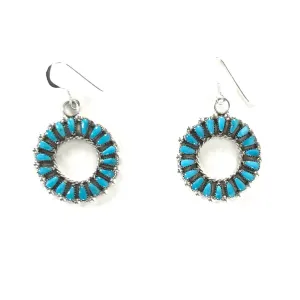Milburn Dishta Turquoise Petit Point Dangle  Earrings