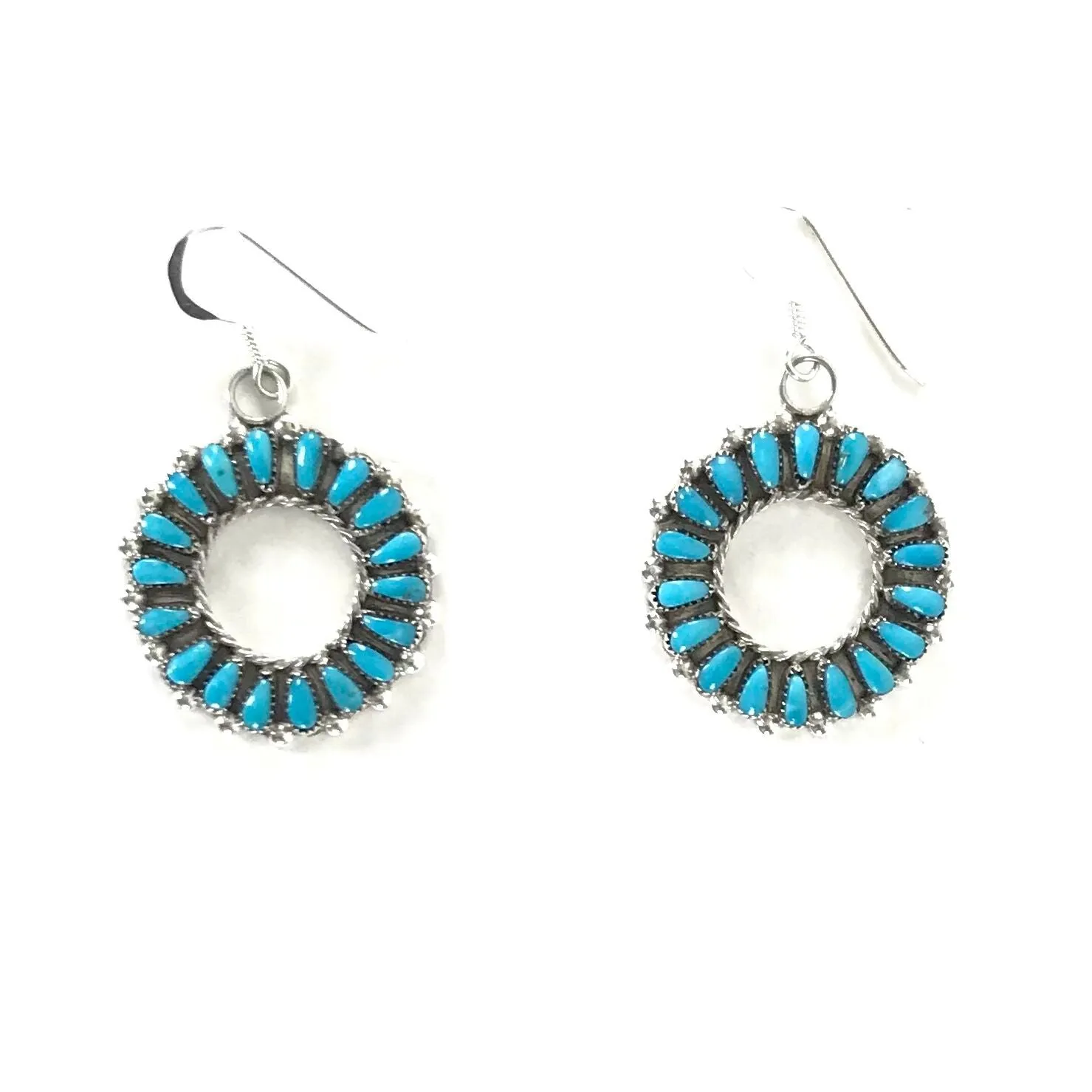 Milburn Dishta Turquoise Petit Point Dangle  Earrings
