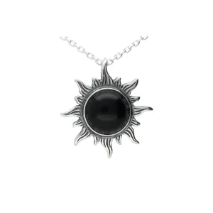 MILENA Necklace Silver and Onyx Sun