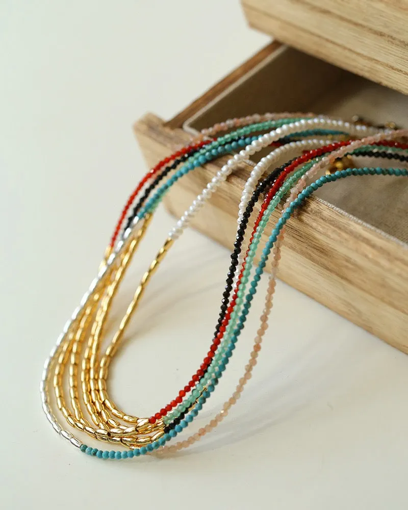 Mini Gemstones Beaded Necklace