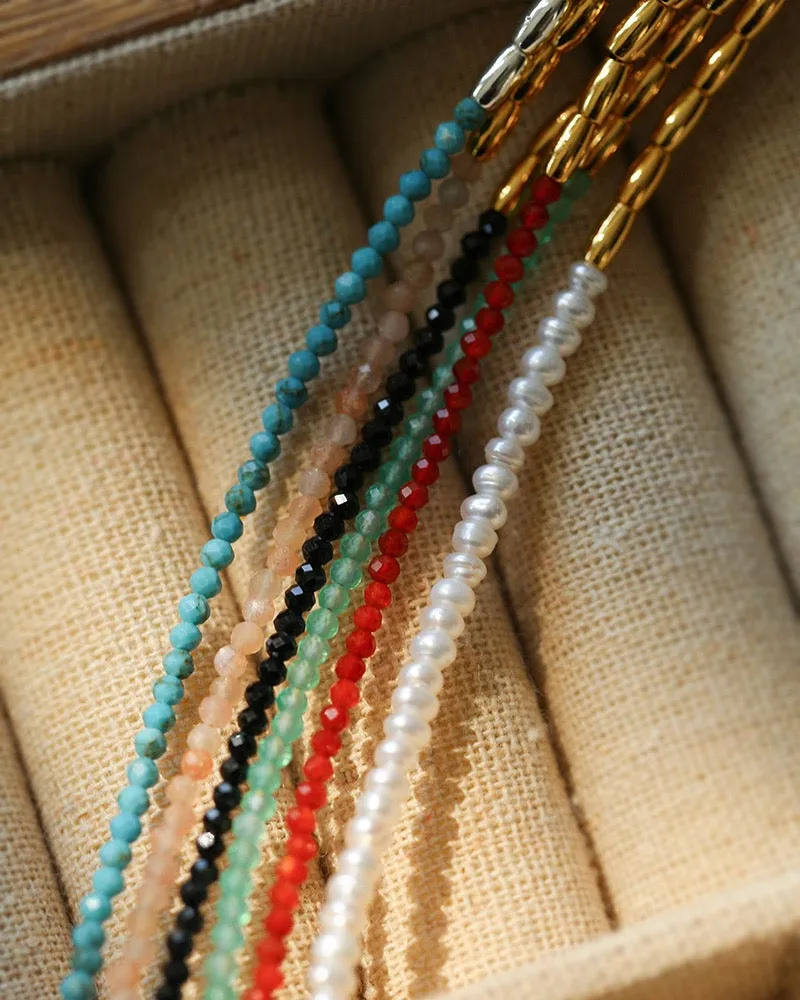 Mini Gemstones Beaded Necklace