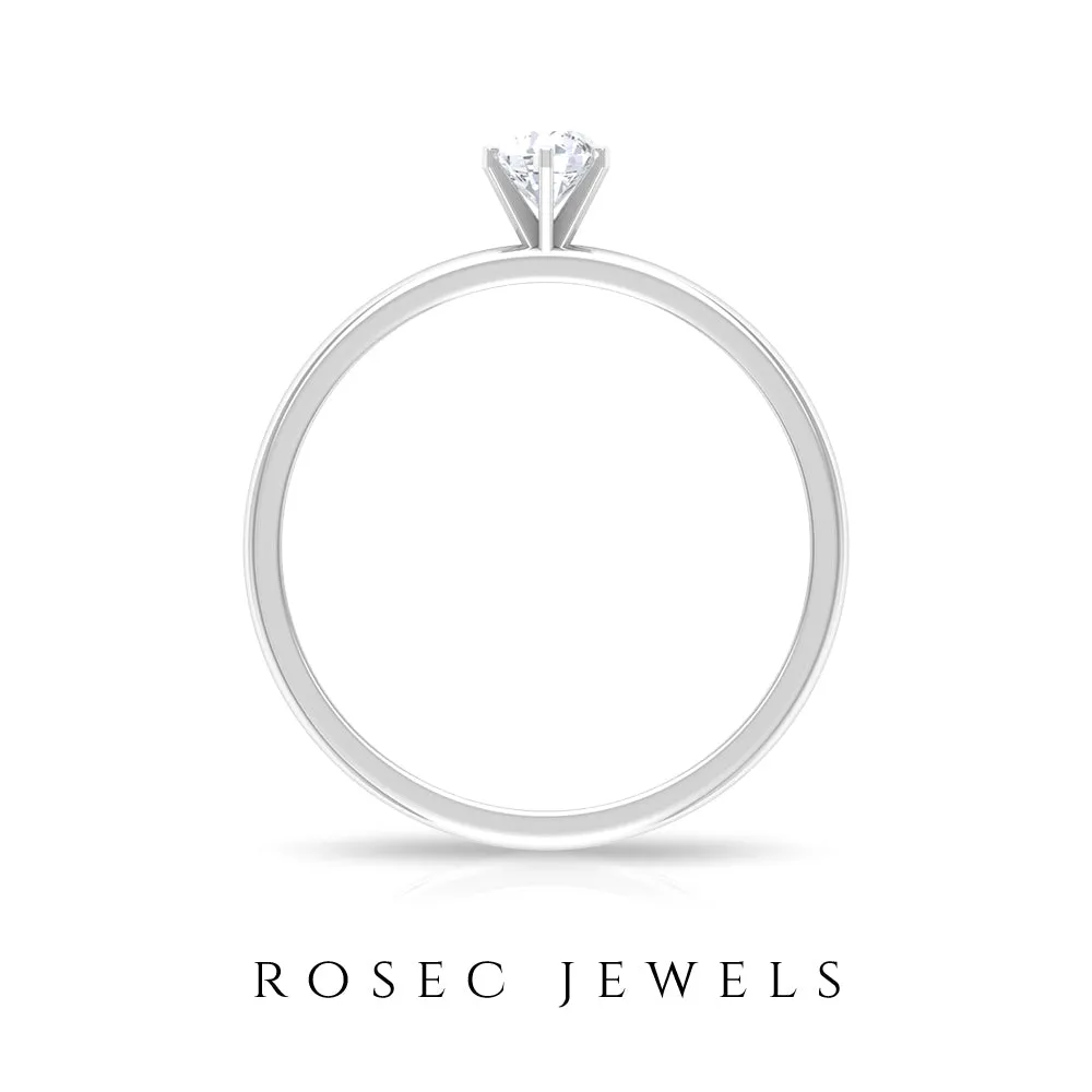 Minimal Round Diamond Solitaire Ring in Gold