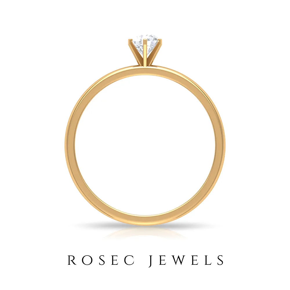 Minimal Round Diamond Solitaire Ring in Gold
