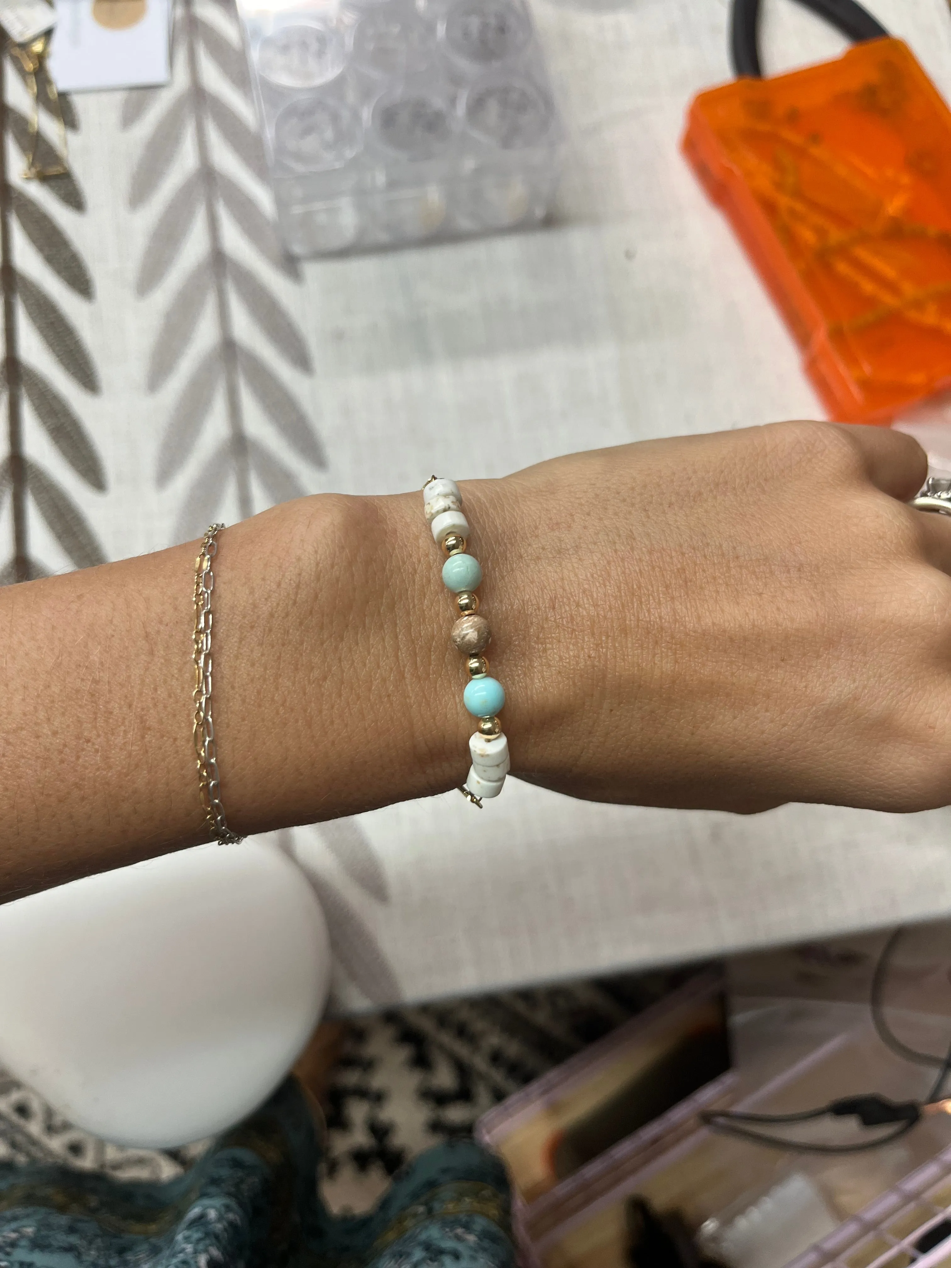 Mixed Bead Adjustable Bracelet