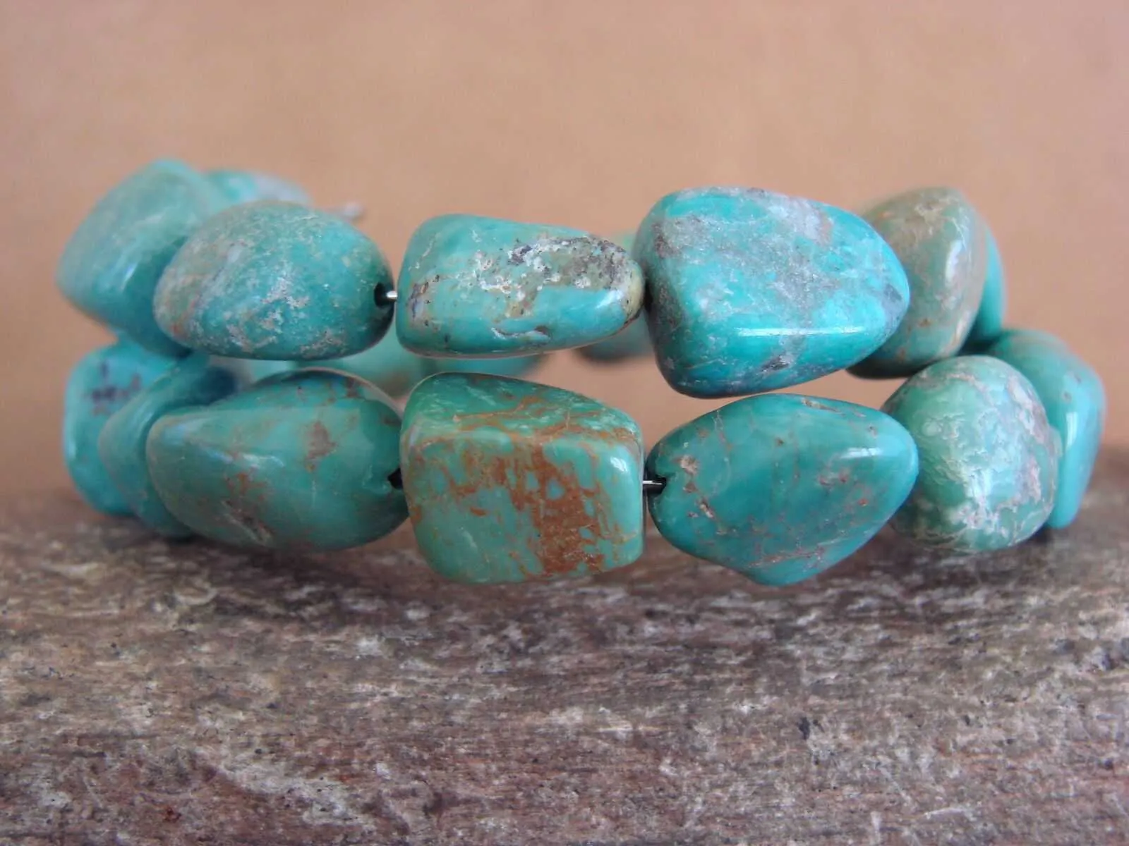 Native Indian Navajo Turquoise Memory Wire Bracelet by Yazzie