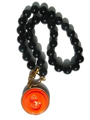 Necklace Intaglio Choker Black Coral