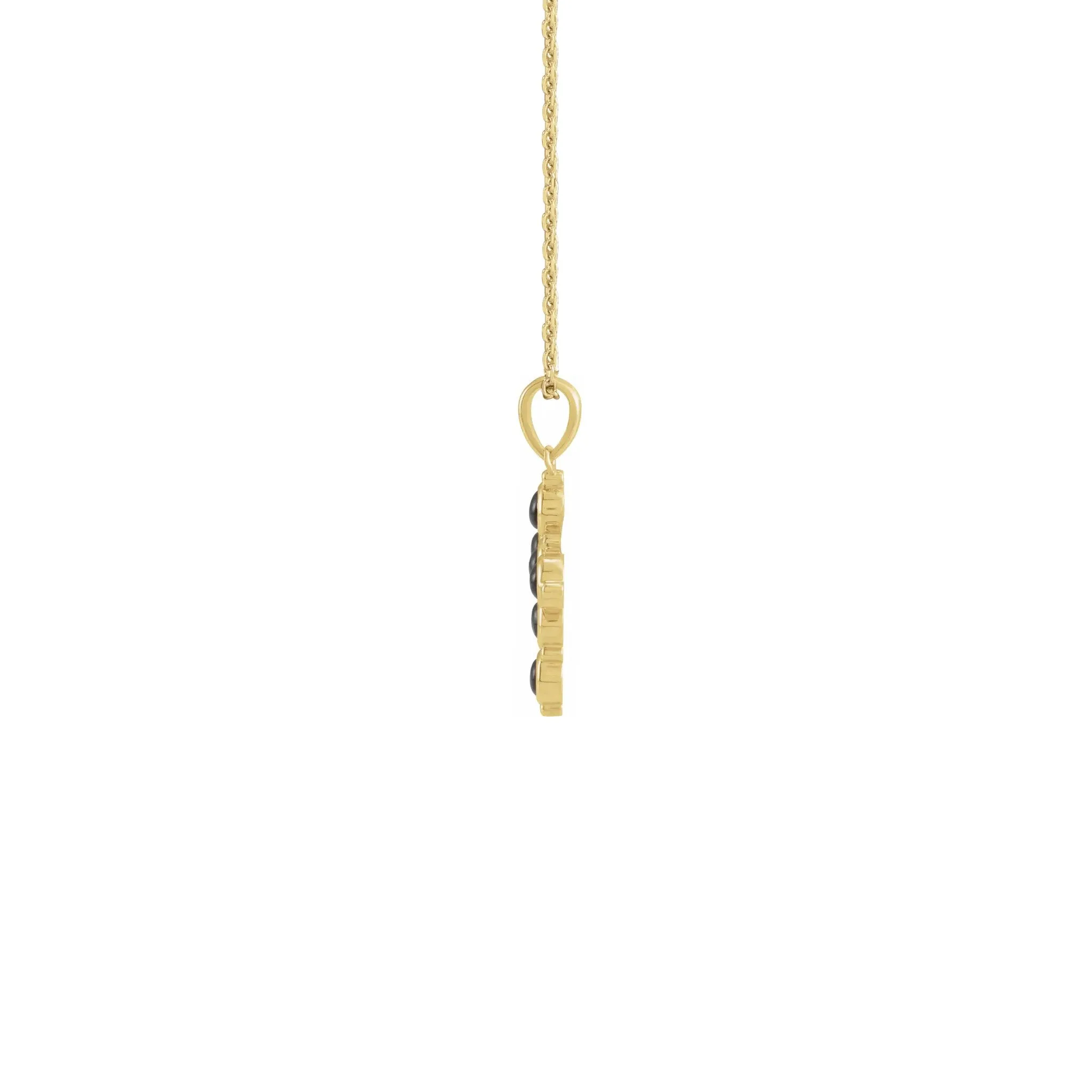 Onyx Cabochon Cross Necklace