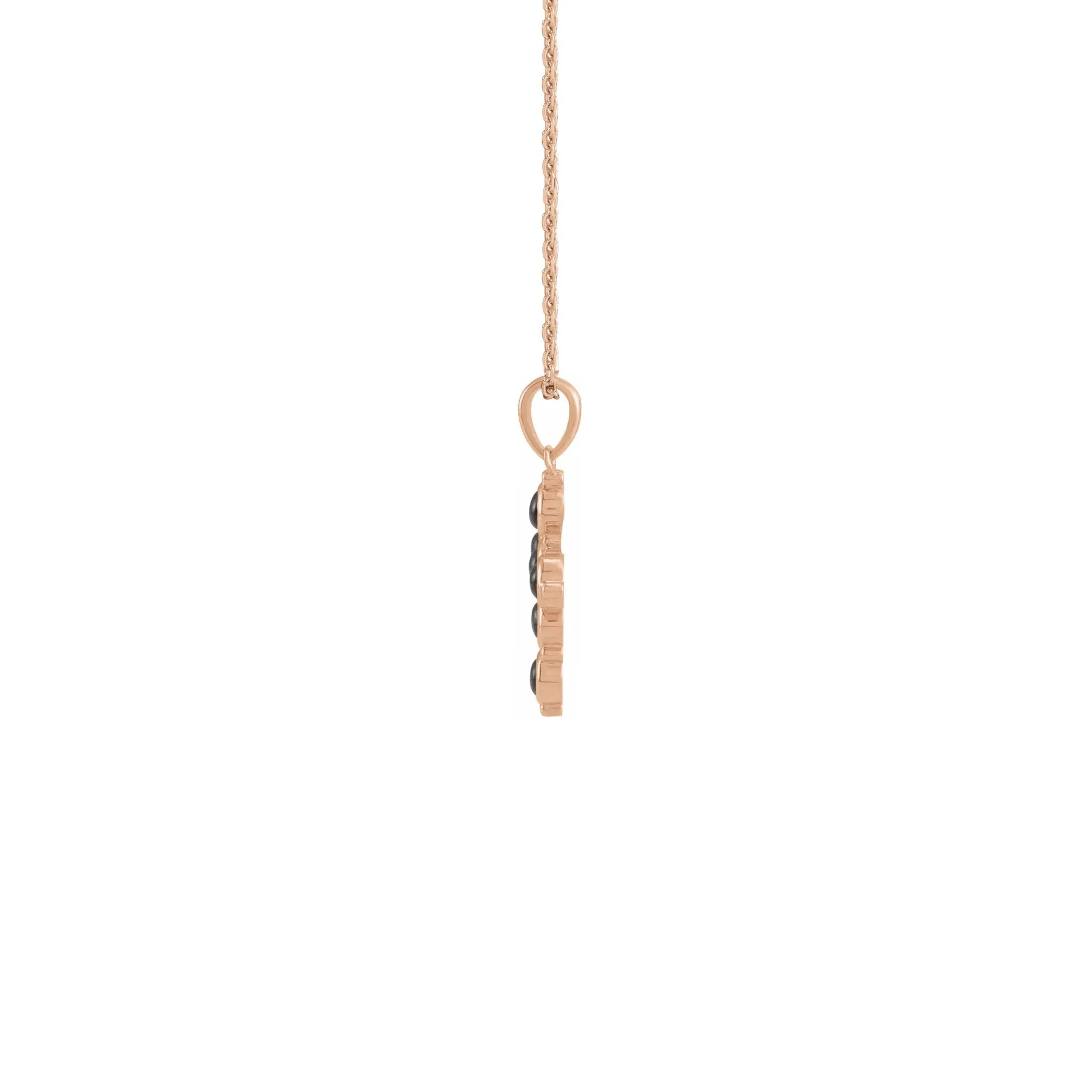 Onyx Cabochon Cross Necklace