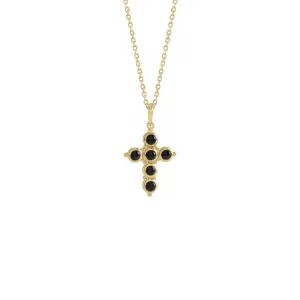 Onyx Cabochon Cross Necklace
