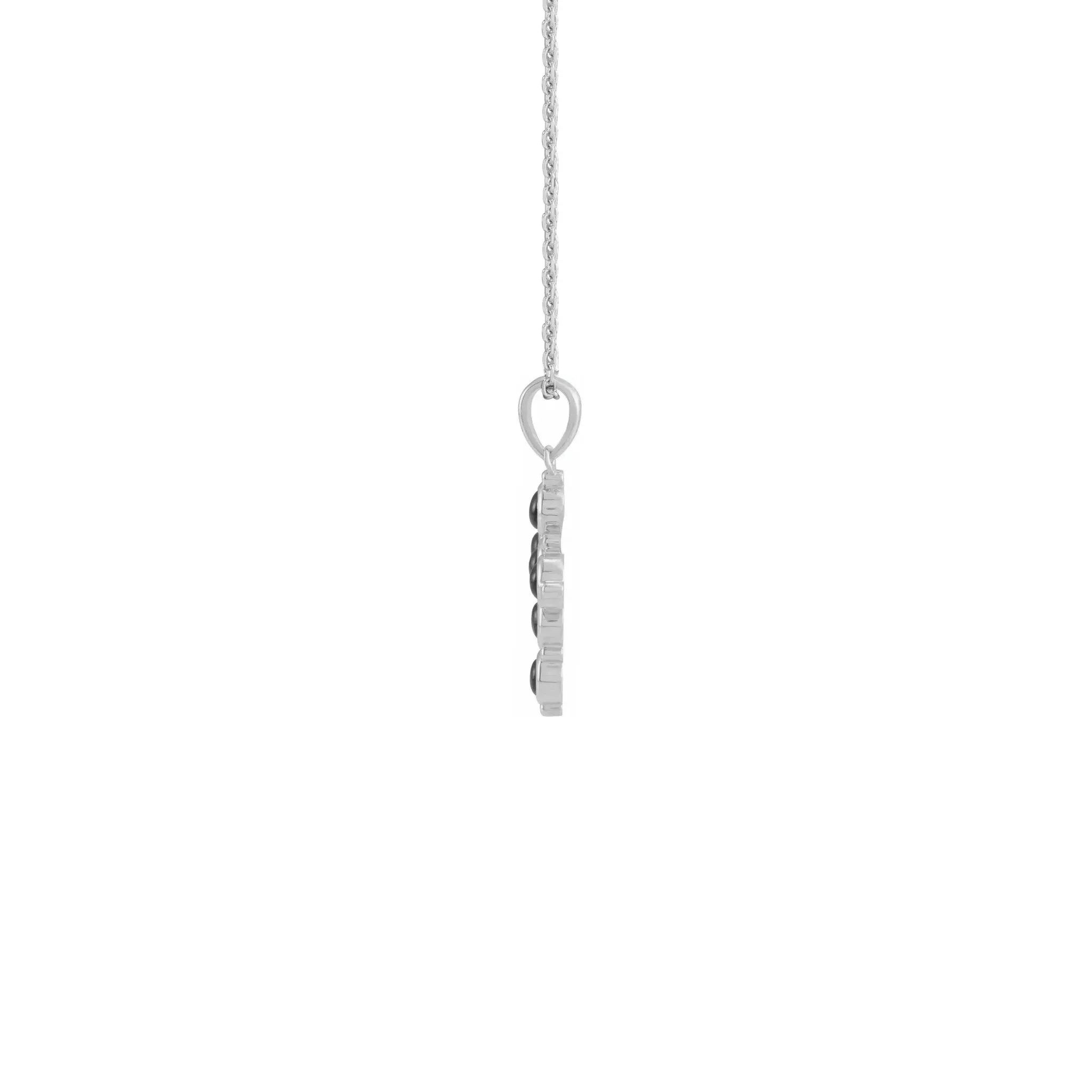 Onyx Cabochon Cross Necklace