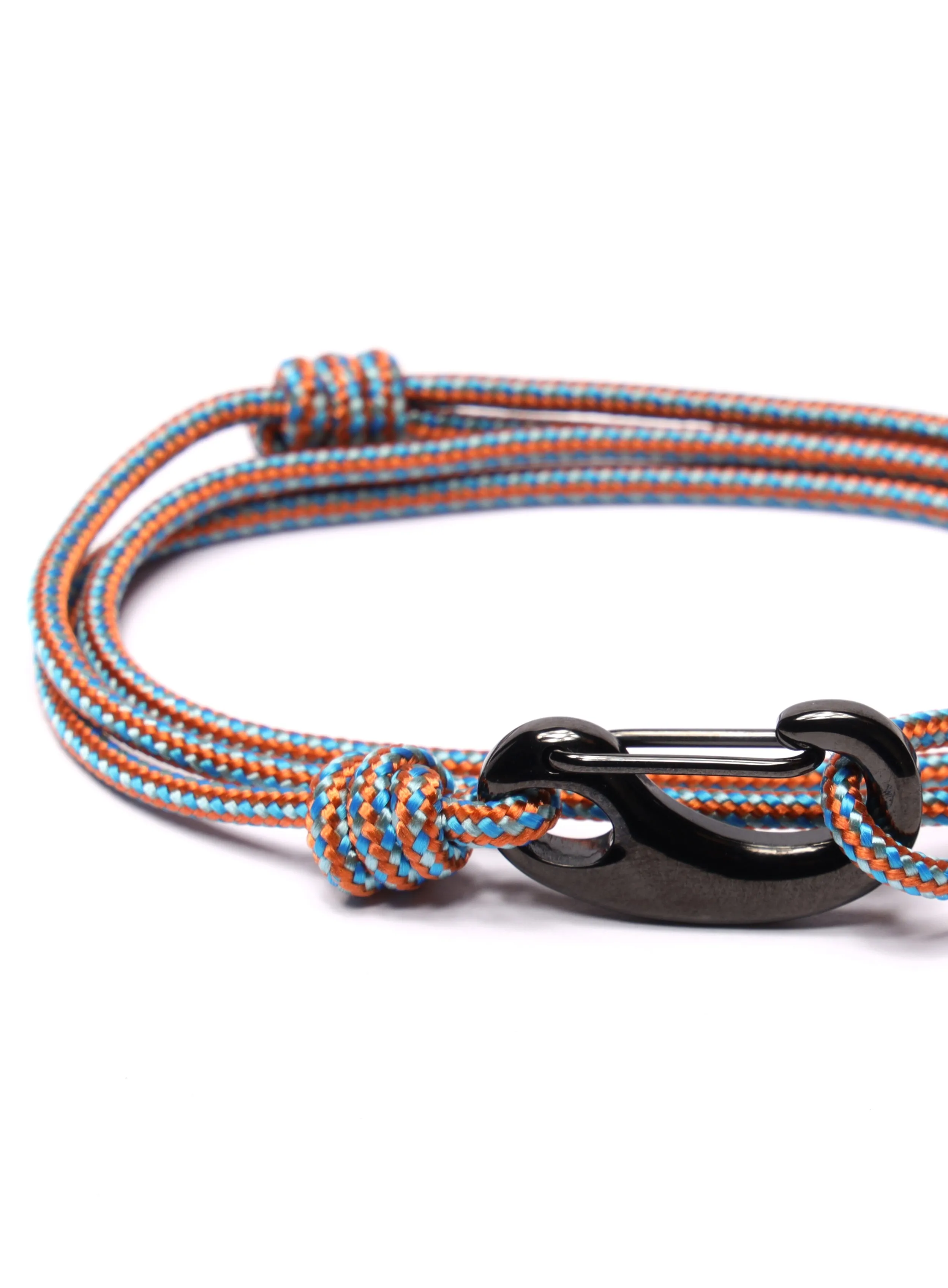 Orange   Blue Tactical Cord Bracelet for Men (Black Clasp - 30K)