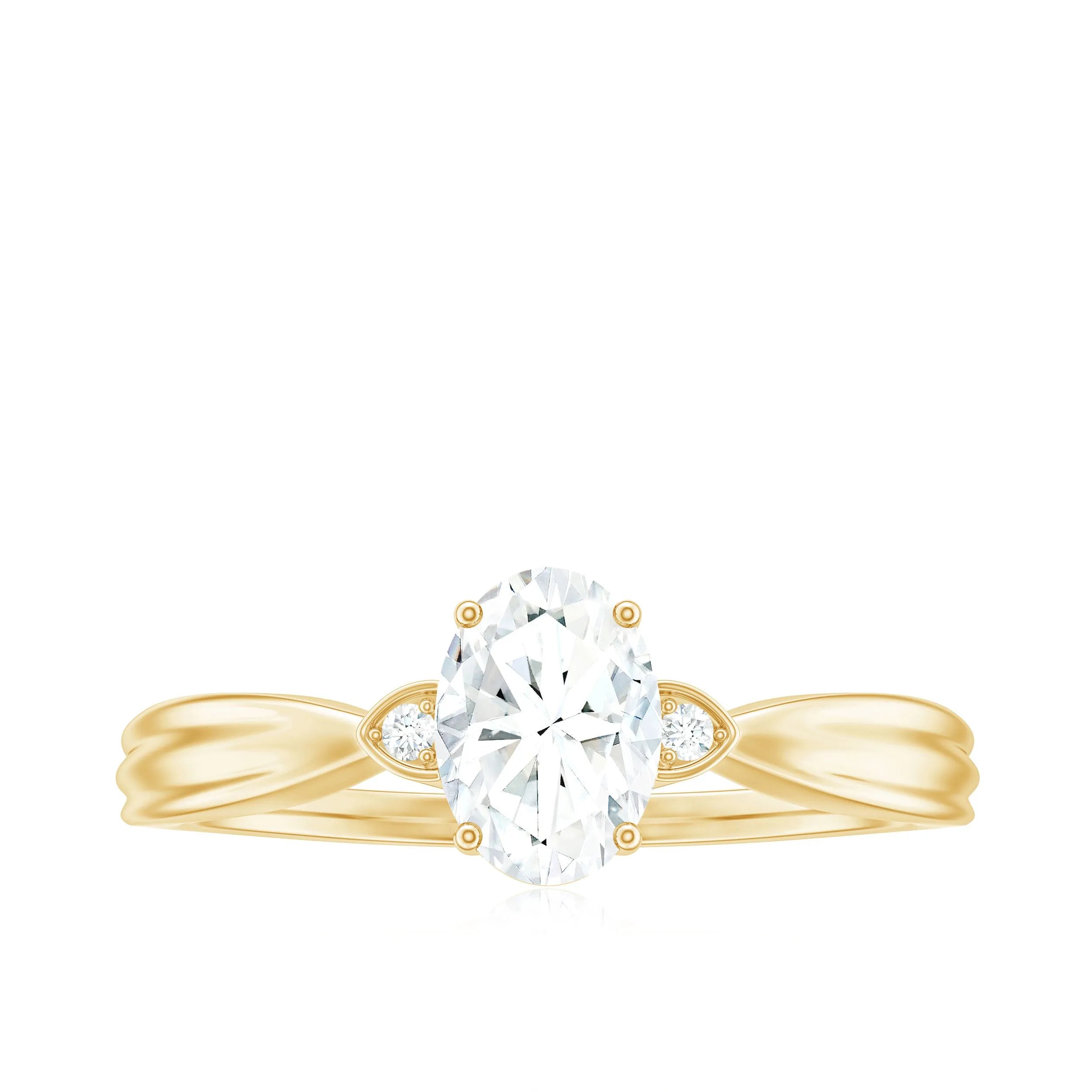 Oval Lab Grown Diamond Simple Solitaire Ring