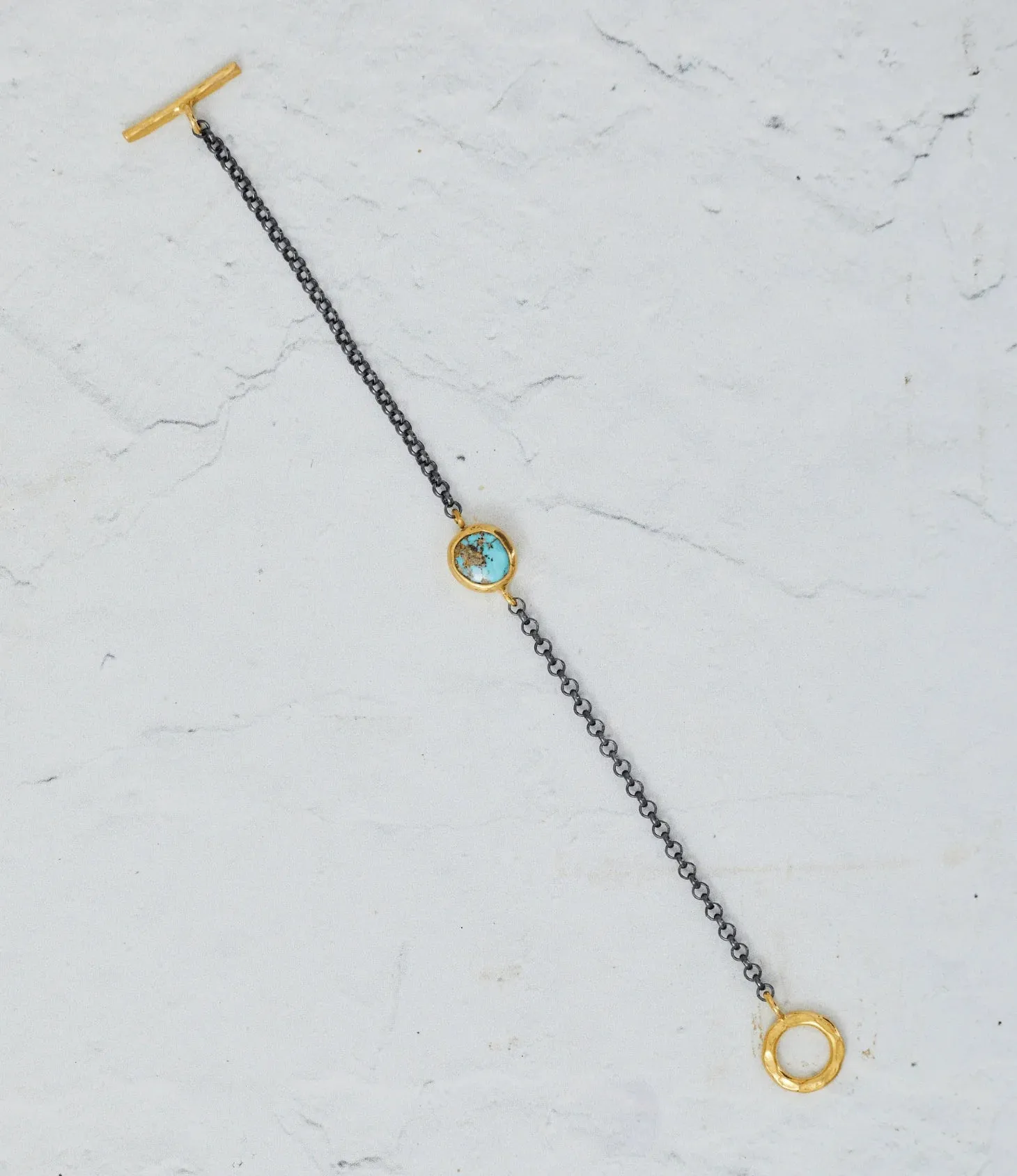 Patara Life Turquoise Round Sterling Silver Bracelet