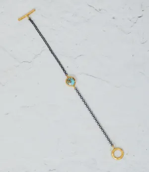 Patara Life Turquoise Round Sterling Silver Bracelet
