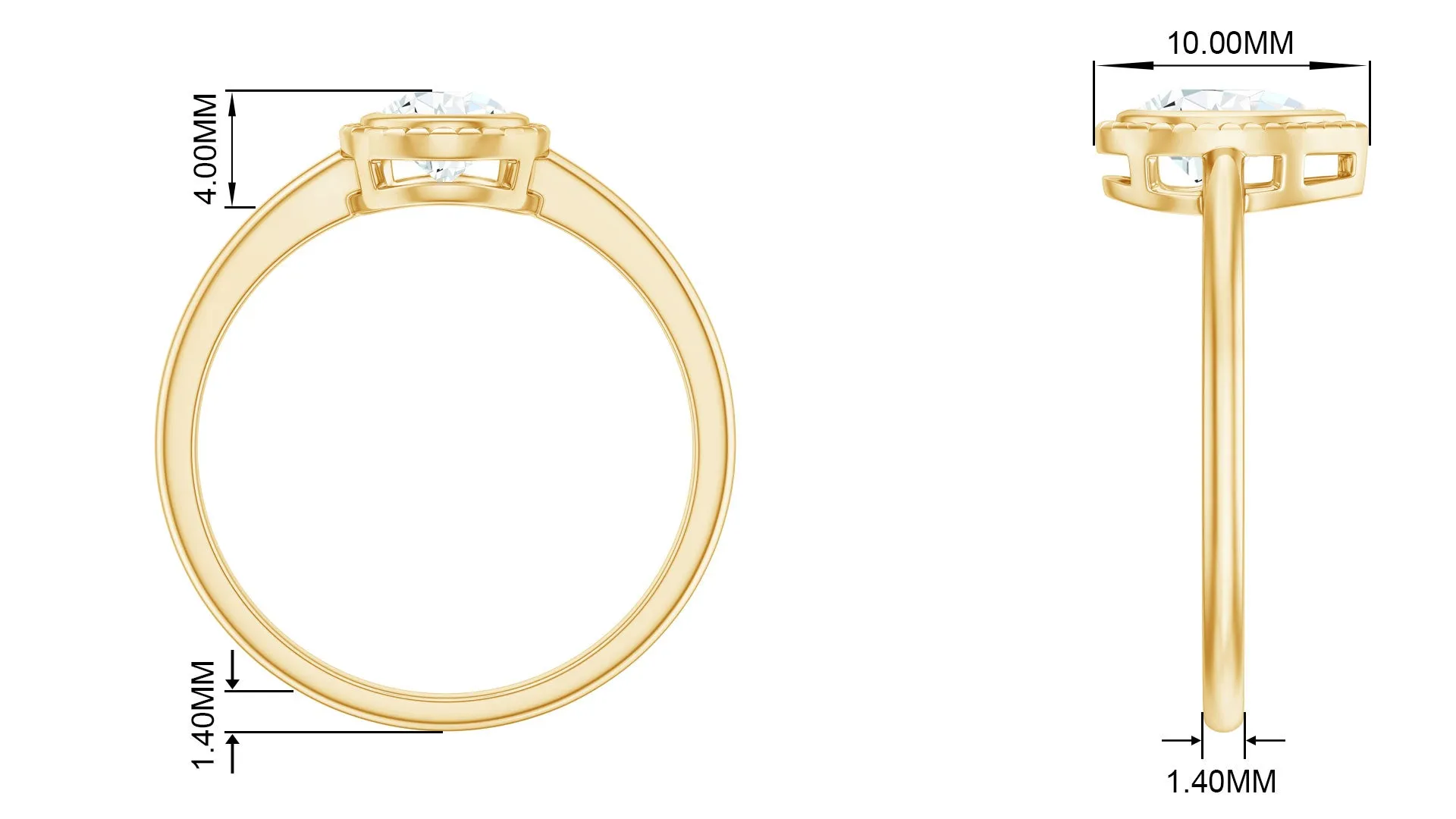 Pear Cut Lab Grown Diamond Solitaire Ring with Engraved Details