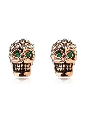 Popular Chic Skull Alloy Ear Studs With Rhinestones