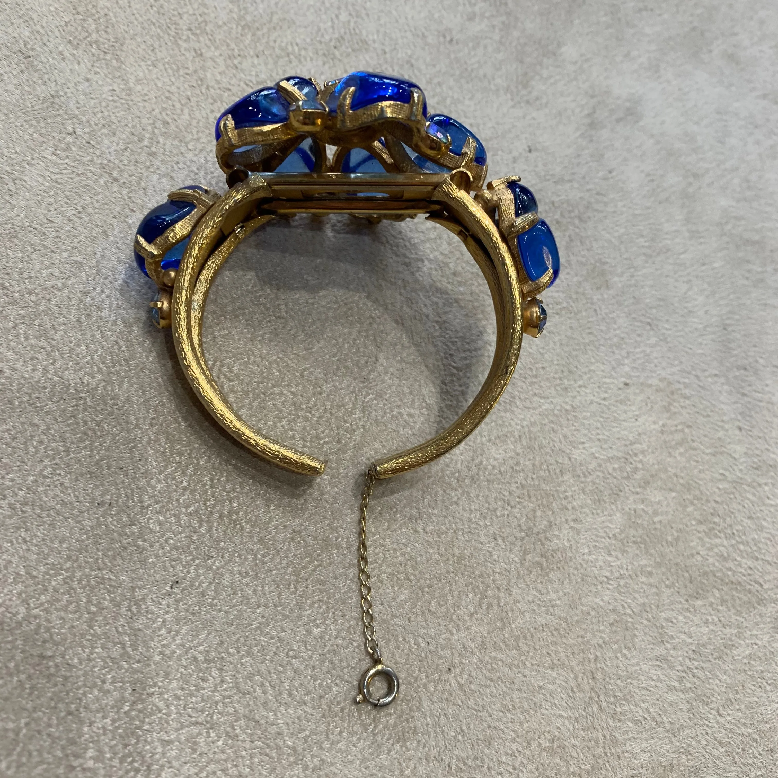 Poured Glass vivid blue vintage bracelet