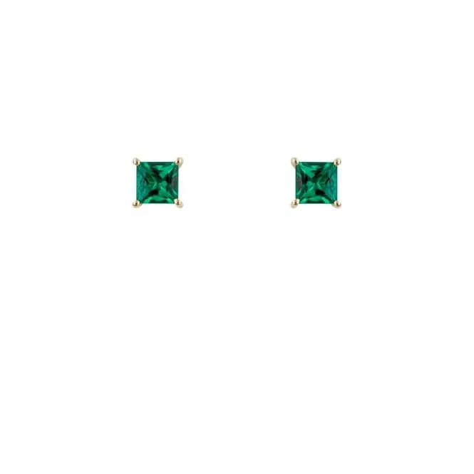 Princess Cut Created Emerald Earrings GE2441G