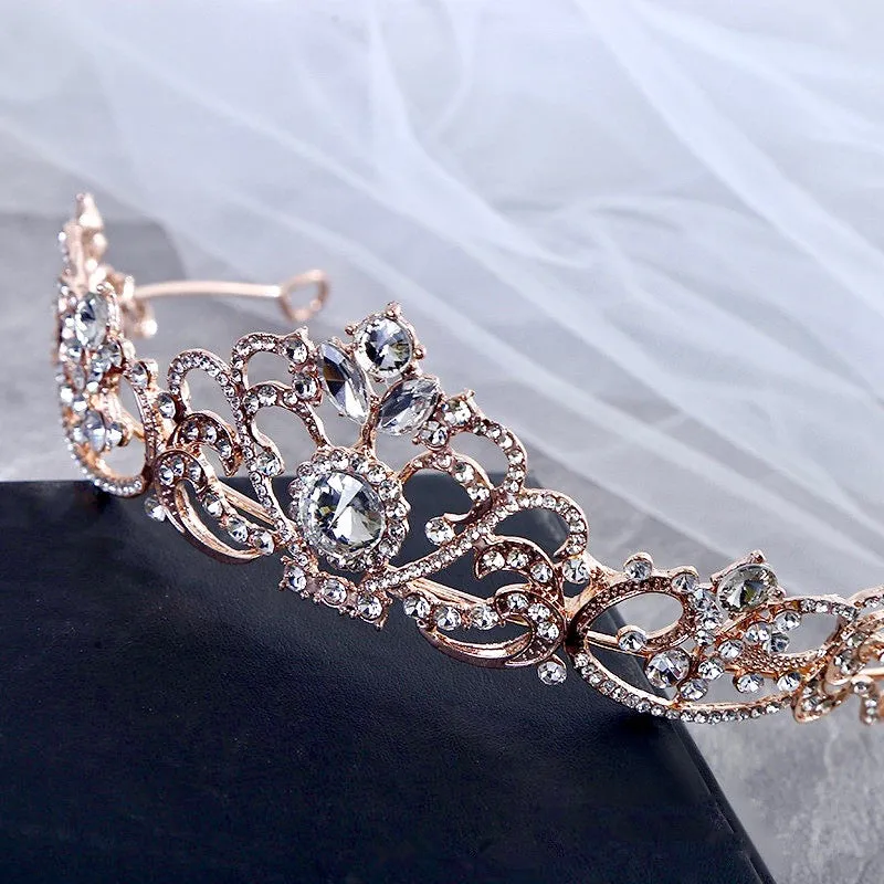 "Nikita" - Rhinestone Bridal Tiara - Available in Silver, Yellow Gold and Rose Gold