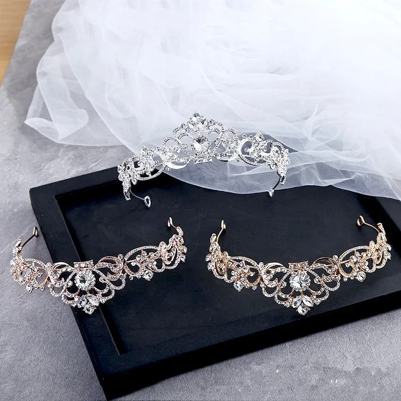 "Nikita" - Rhinestone Bridal Tiara - Available in Silver, Yellow Gold and Rose Gold