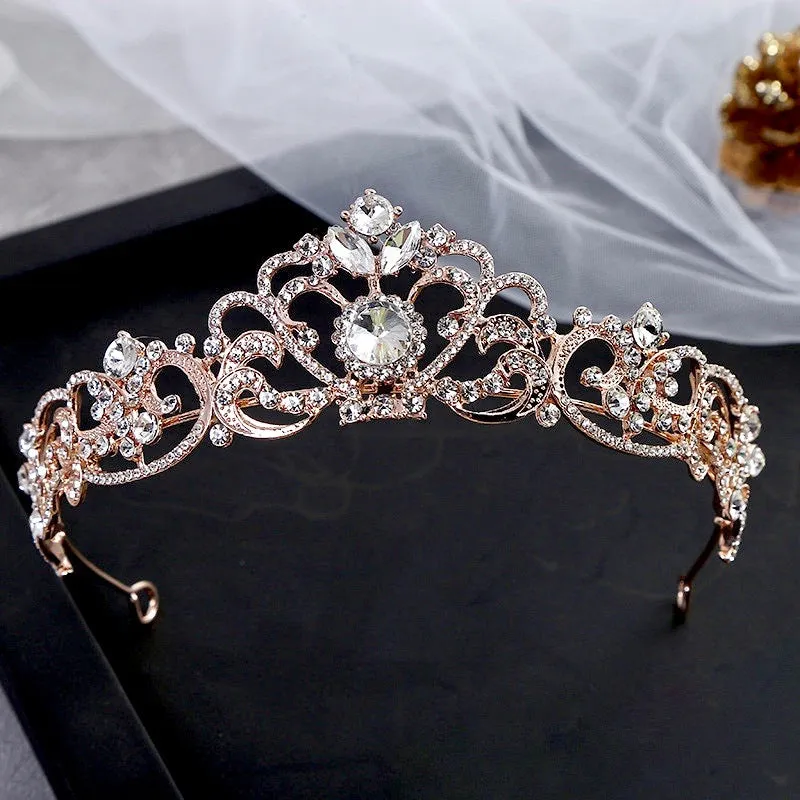 "Nikita" - Rhinestone Bridal Tiara - Available in Silver, Yellow Gold and Rose Gold