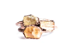 Raw topaz ring | Imperial topaz ring