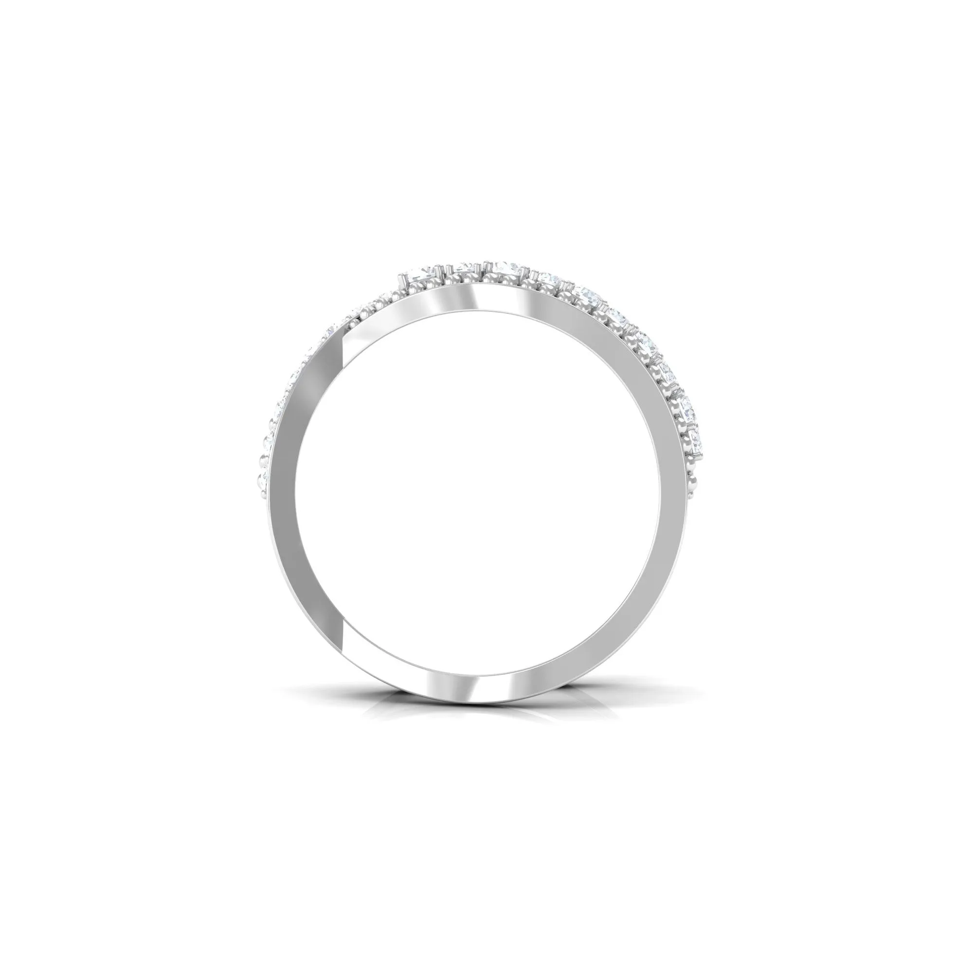 Real Diamond Designer Criss Cross Wedding Band