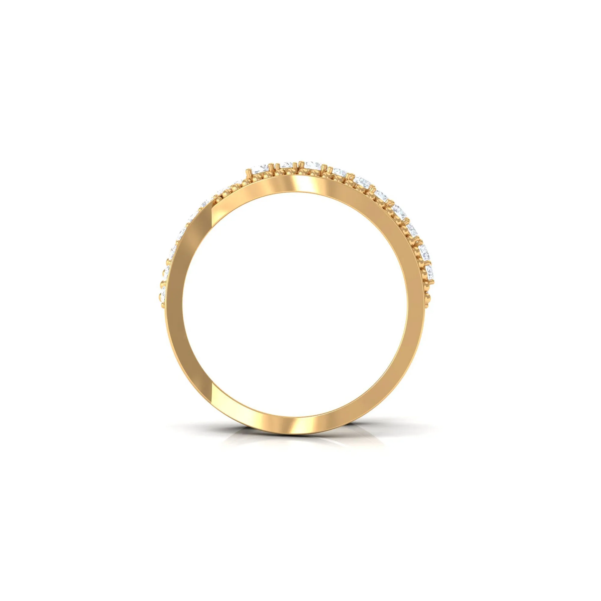 Real Diamond Designer Criss Cross Wedding Band
