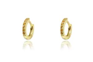 Reddy Amber CZ Sterling Silver Hoop Huggies