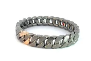 Roberto Demeglio Grey Titanium Men's Stretchy Bracelet