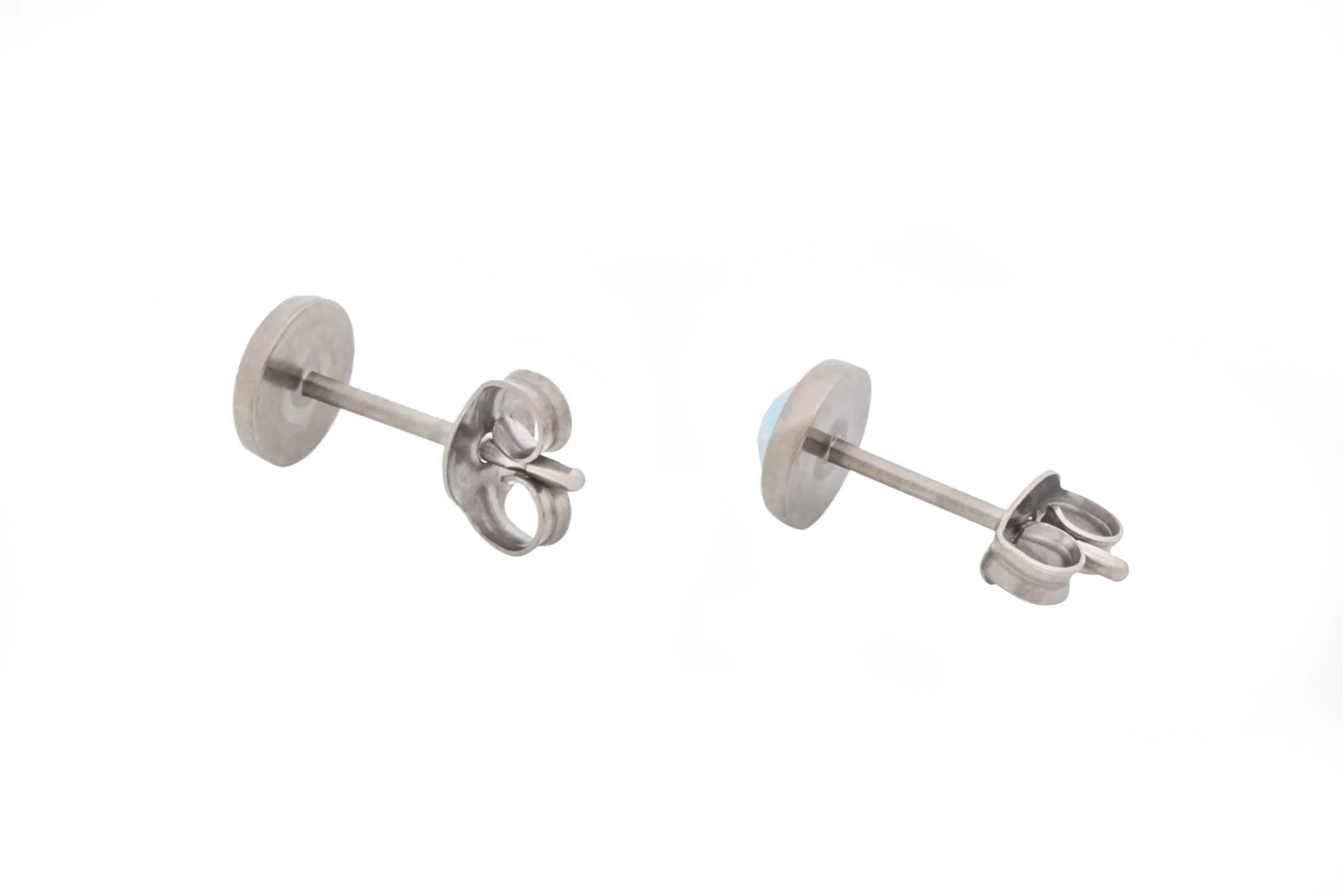 Ruby Red Crystal Pure Titanium Stud Earrings