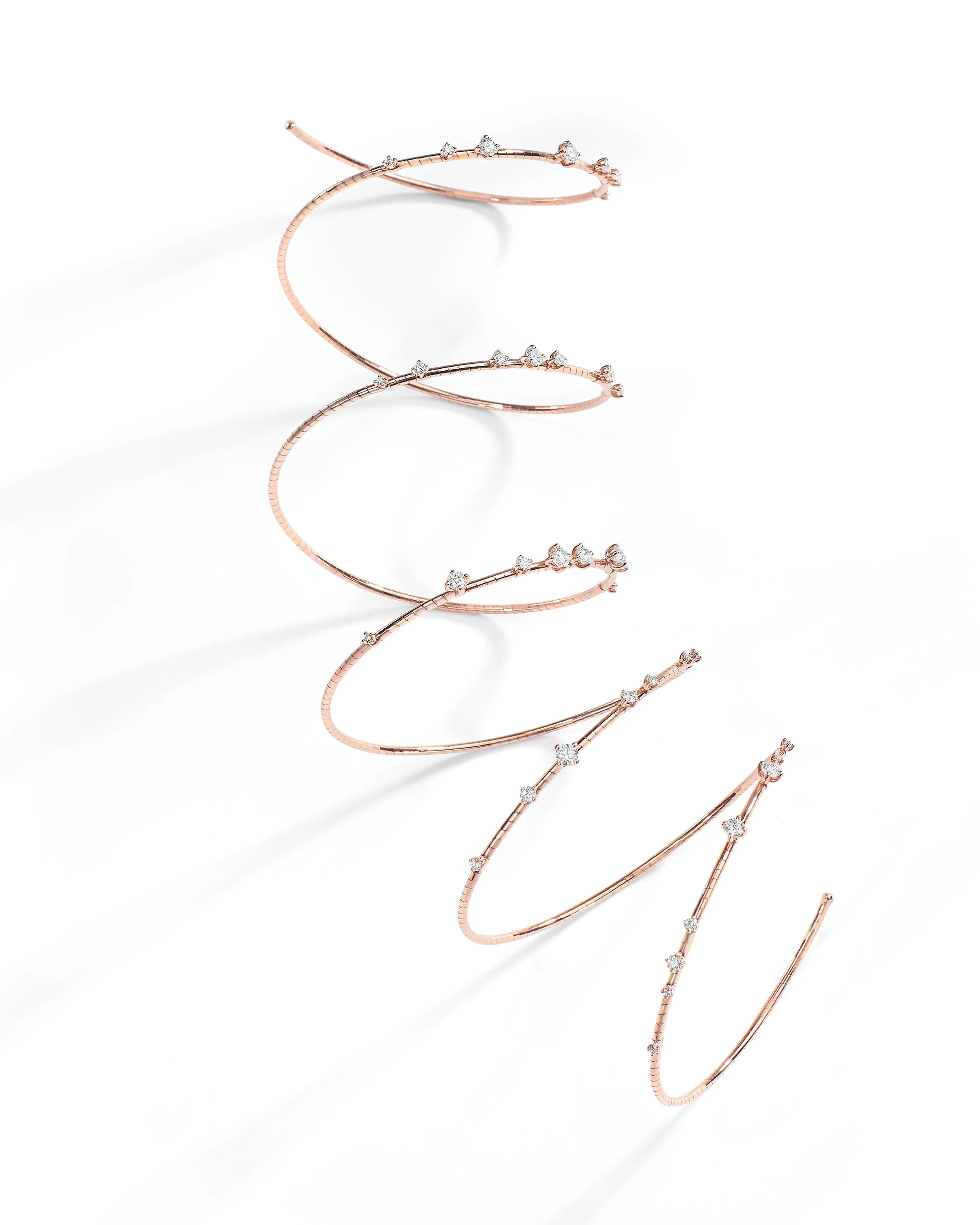 Rugiada Diamanti 5 Row Spiral Bracelet in 18k Rose Gold