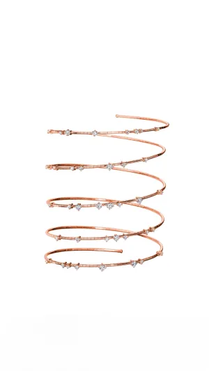 Rugiada Diamanti 5 Row Spiral Bracelet in 18k Rose Gold