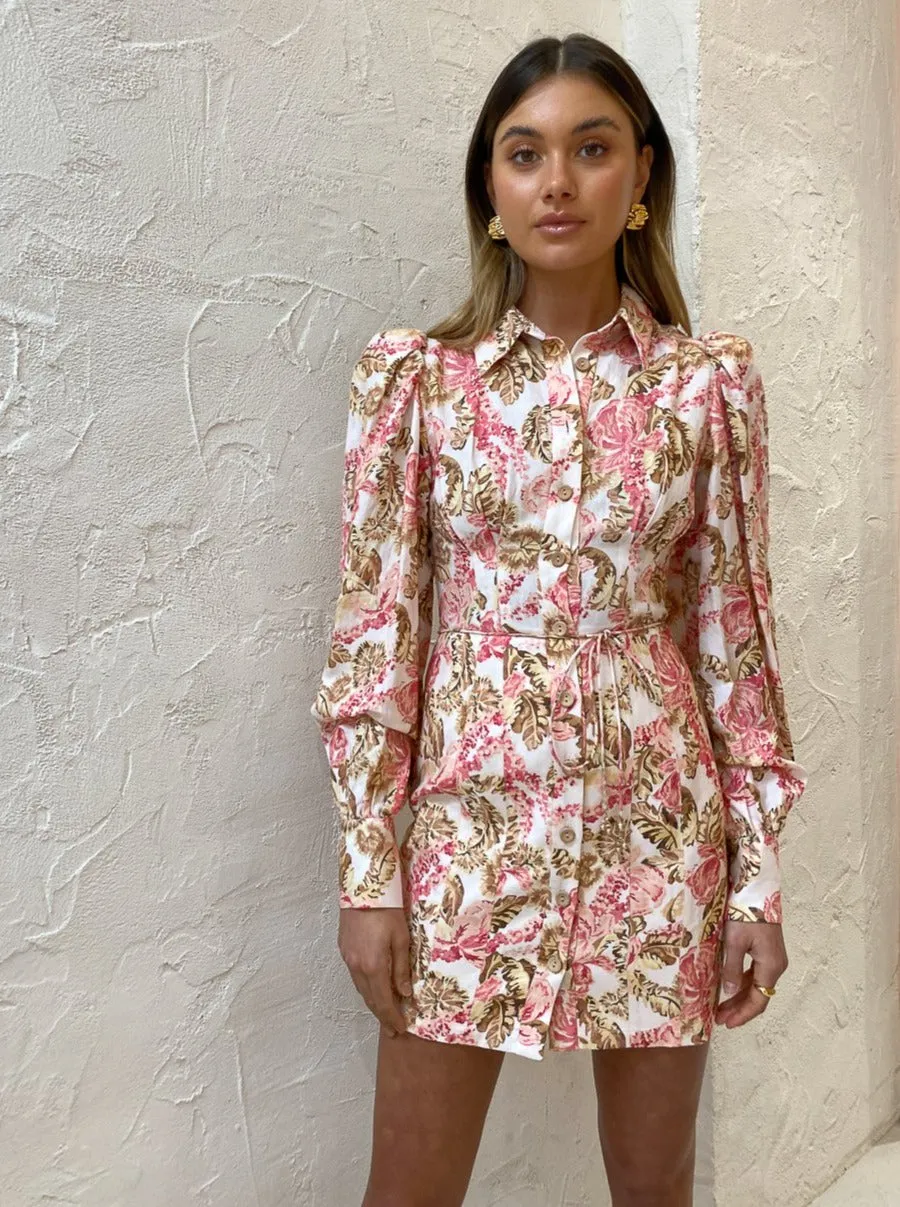 Significant Other Leonie Dress in Pink Sangria Floral