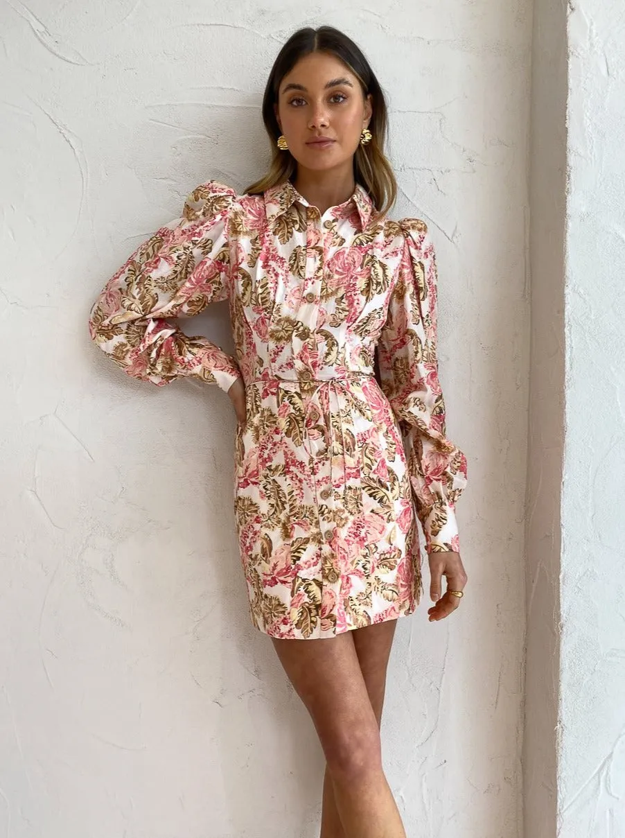 Significant Other Leonie Dress in Pink Sangria Floral