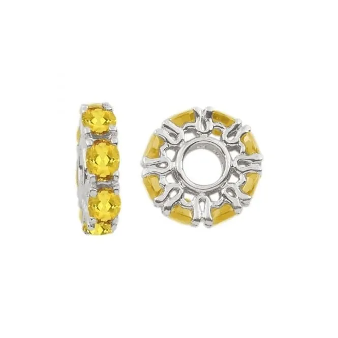 Silver & Citrine Wheel Charm S350C