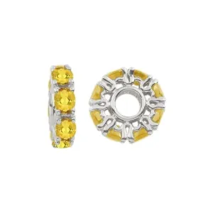 Silver & Citrine Wheel Charm S350C
