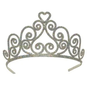 Silver Glittered Metal Tiara