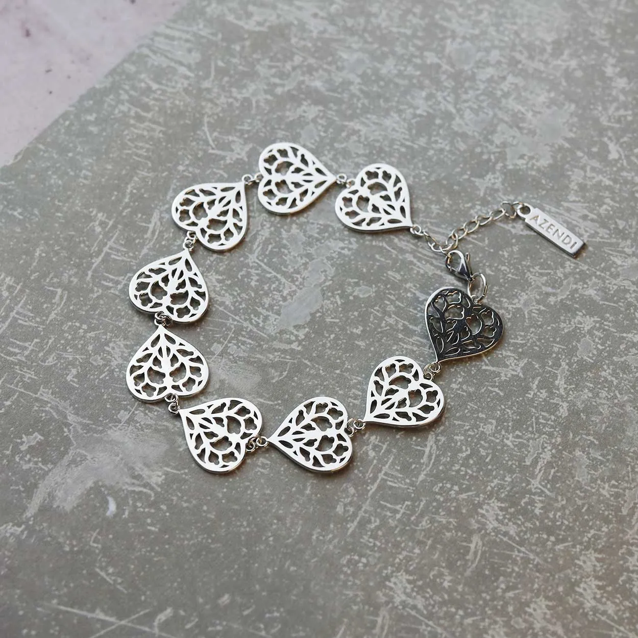 Silver Heart of Yorkshire Links Bracelet