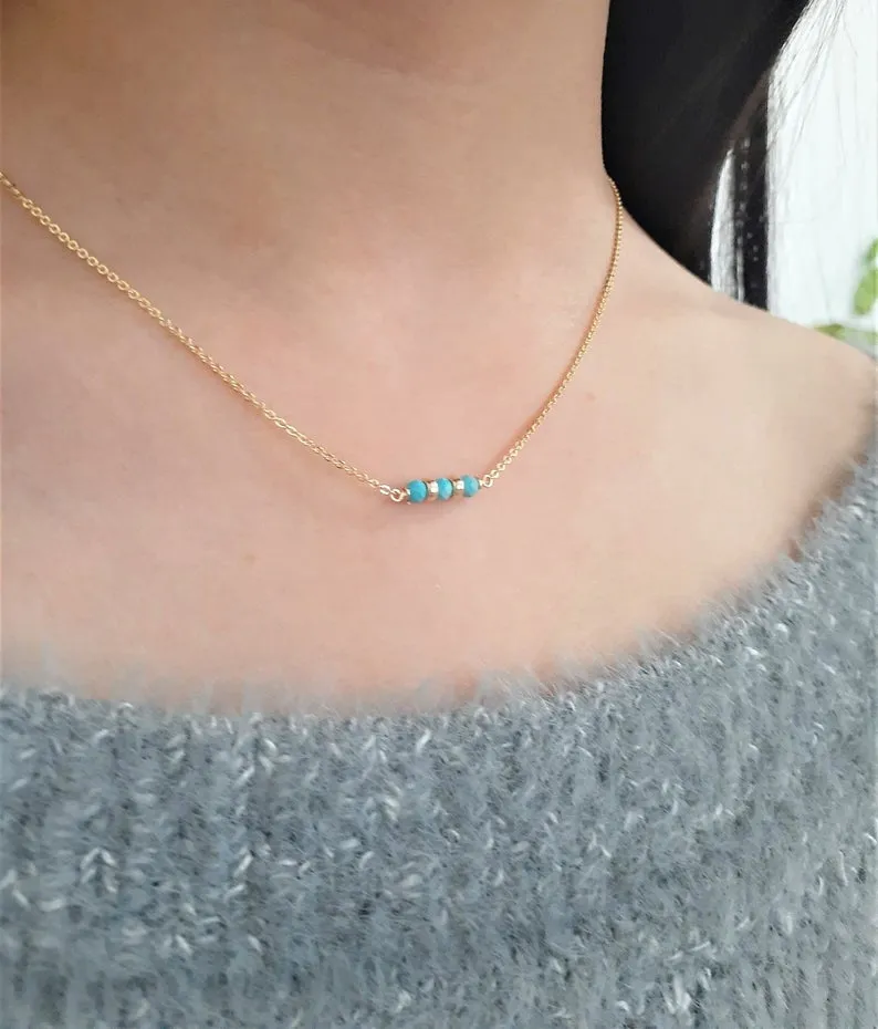 Sleeping Beauty Turquoise Bar Necklace