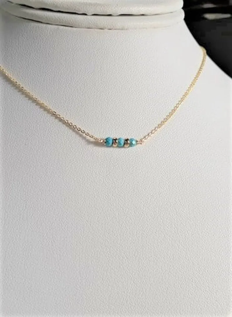 Sleeping Beauty Turquoise Bar Necklace