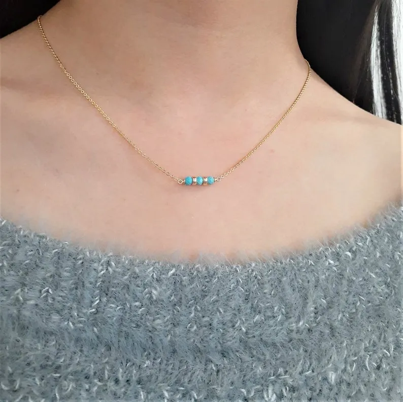 Sleeping Beauty Turquoise Bar Necklace