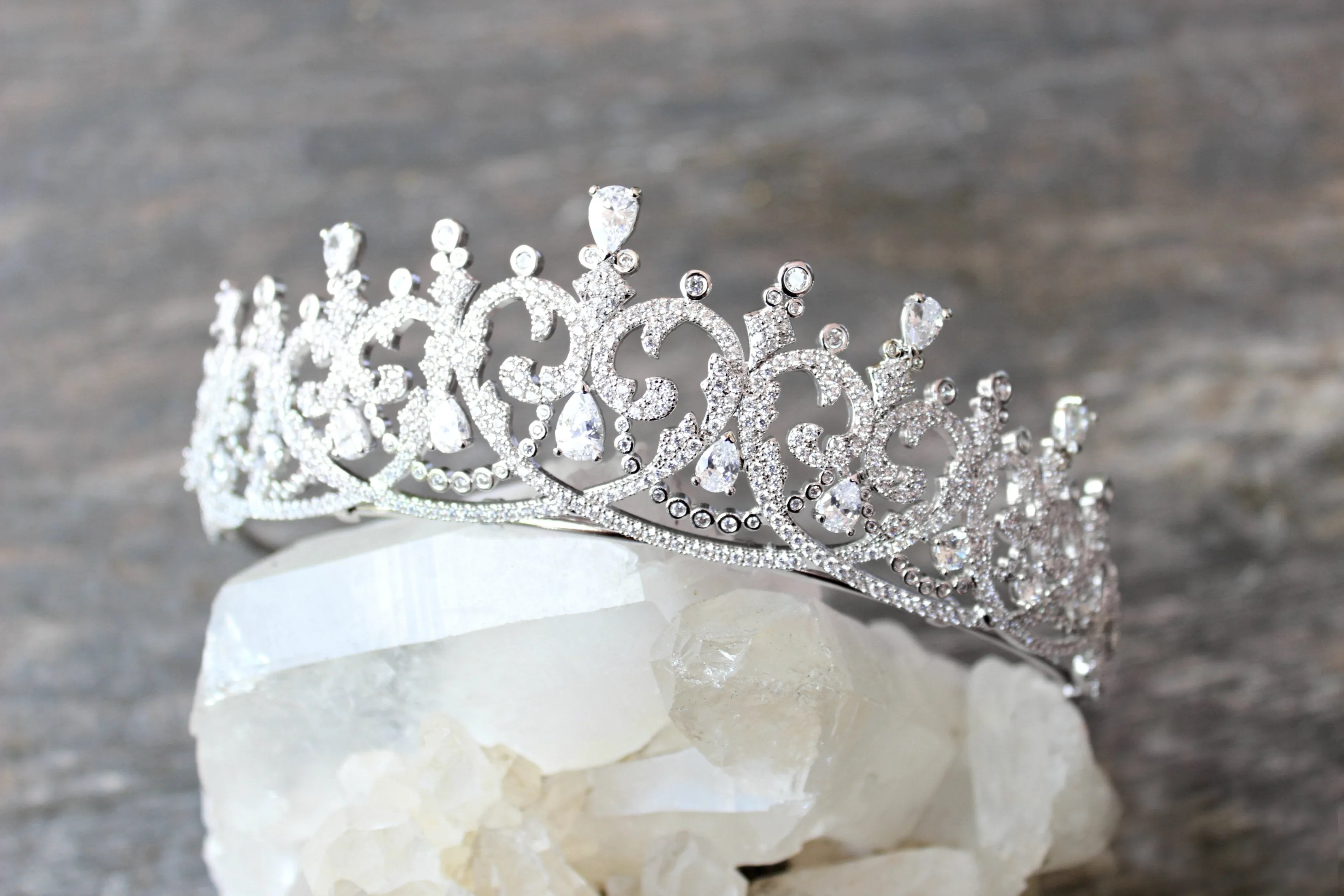 SPENCER Simulated Diamond Bridal Tiara