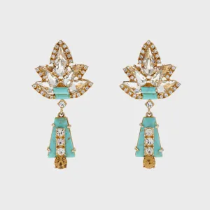Starburst earrings, turquoise