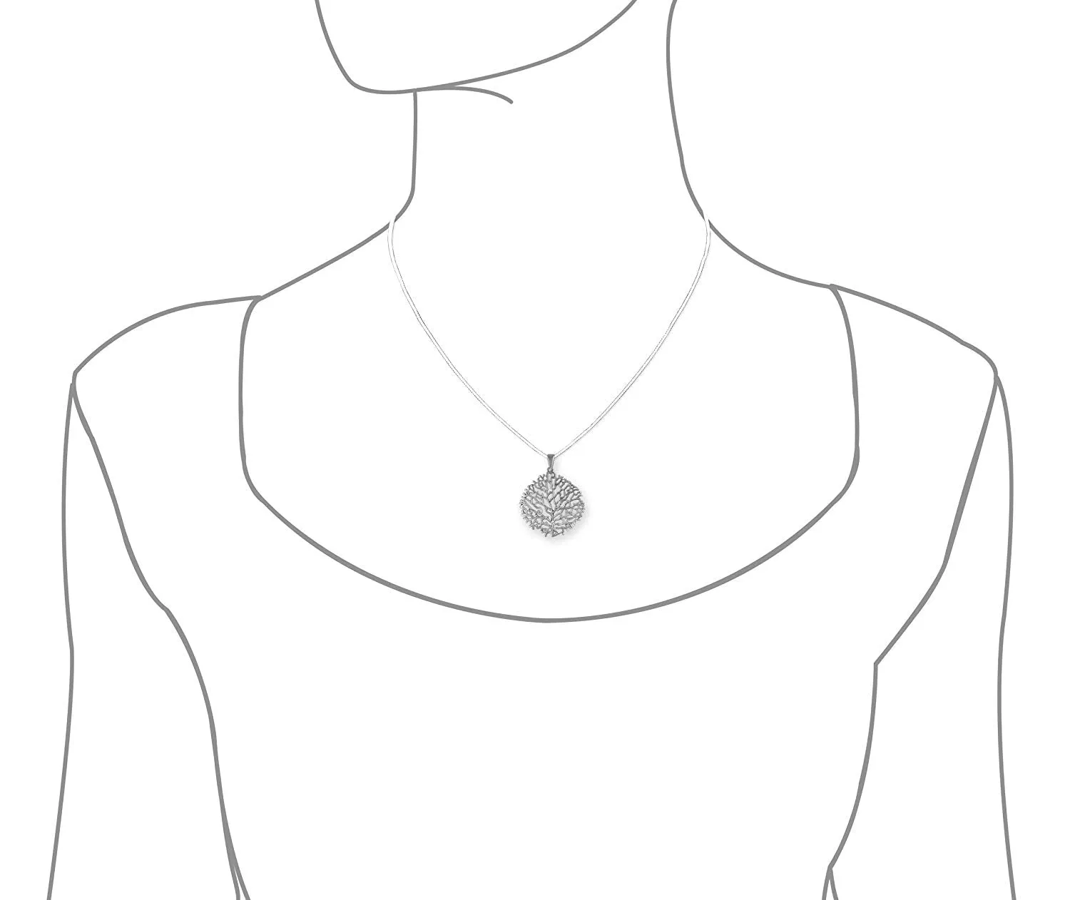 Sterling Silver Ocean Reef Pendant Necklace, 18"