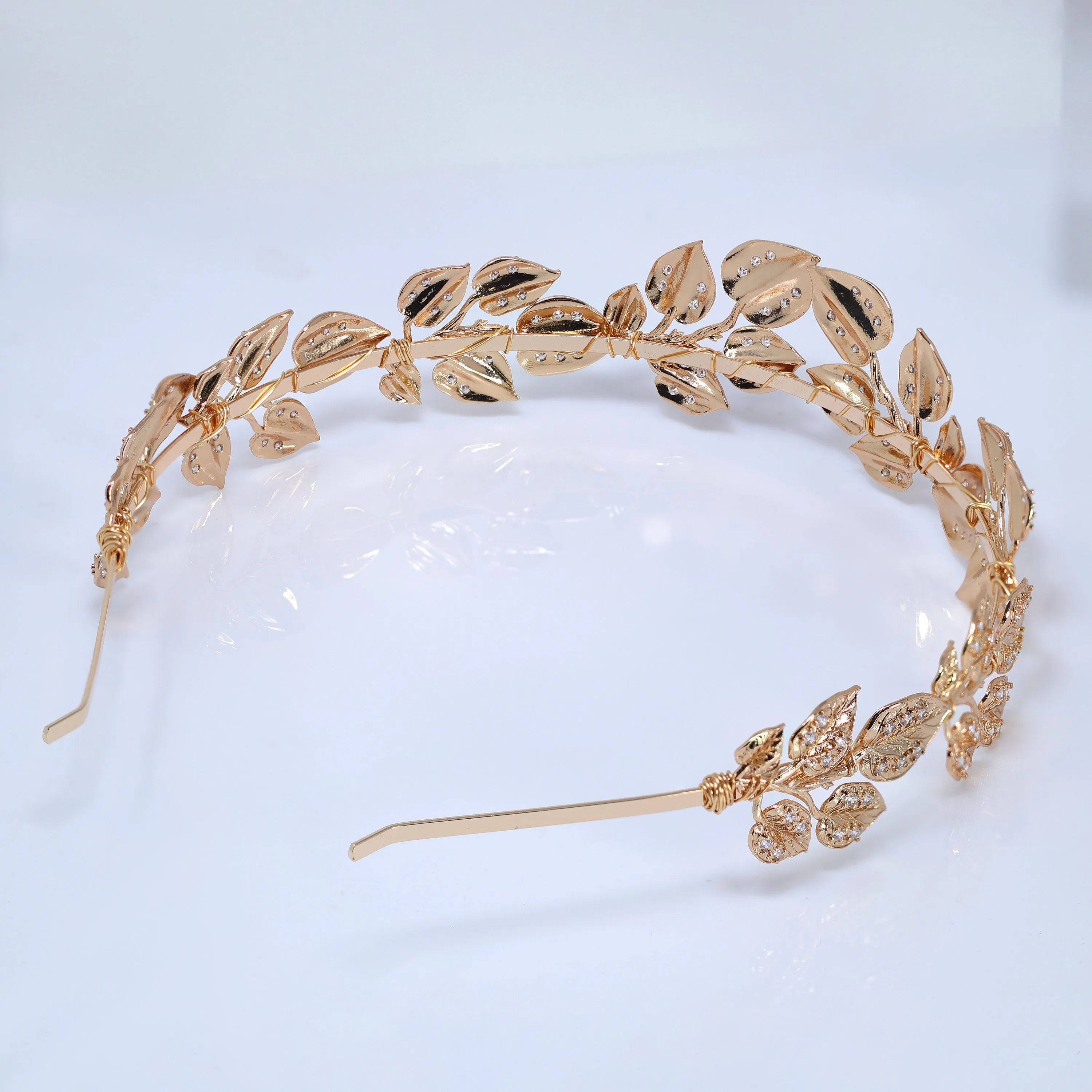 Swarovski Crystal Eternal Rose Vine Leaves Queen Tiara/Headband , Bridal Crown, Wedding Tiara, Pearl Crown.