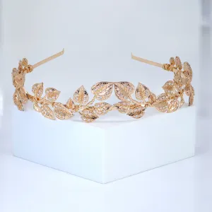 Swarovski Crystal Eternal Rose Vine Leaves Queen Tiara/Headband , Bridal Crown, Wedding Tiara, Pearl Crown.