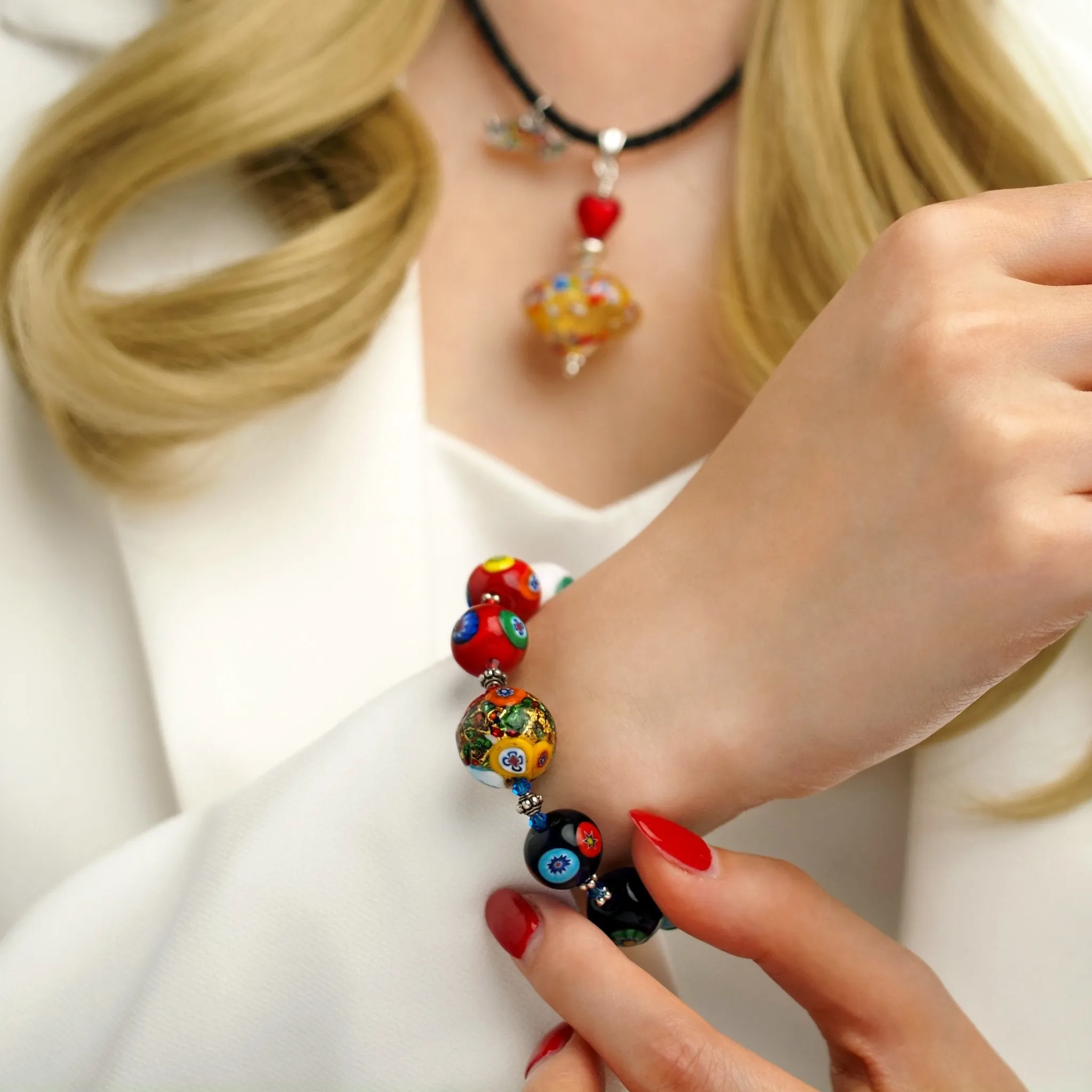 THE KISS Gold in Rainbow Bracelet