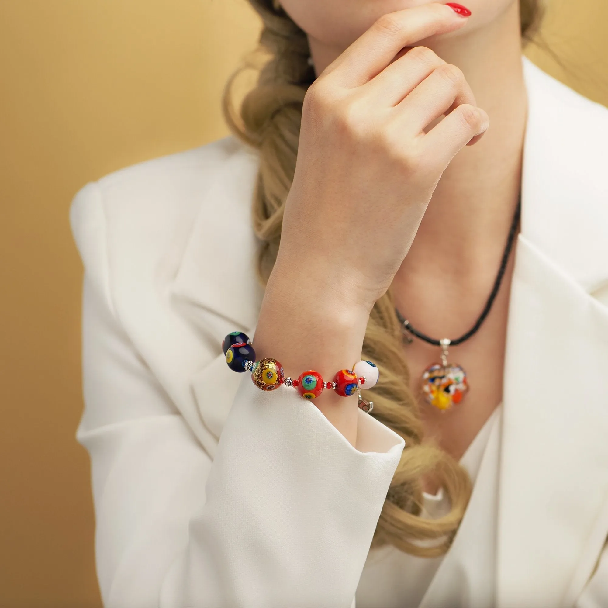 THE KISS Gold in Rainbow Bracelet