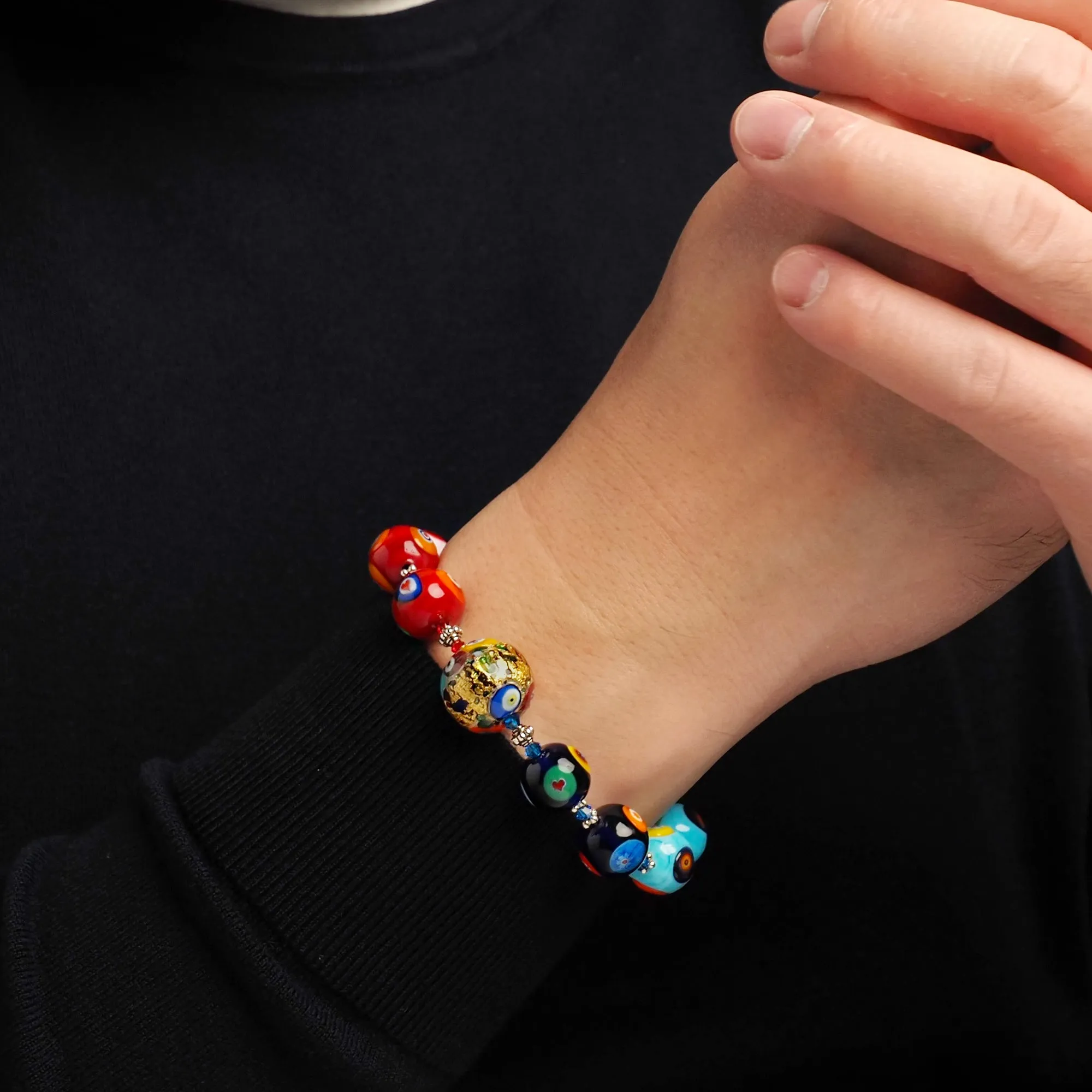 THE KISS Gold in Rainbow Bracelet